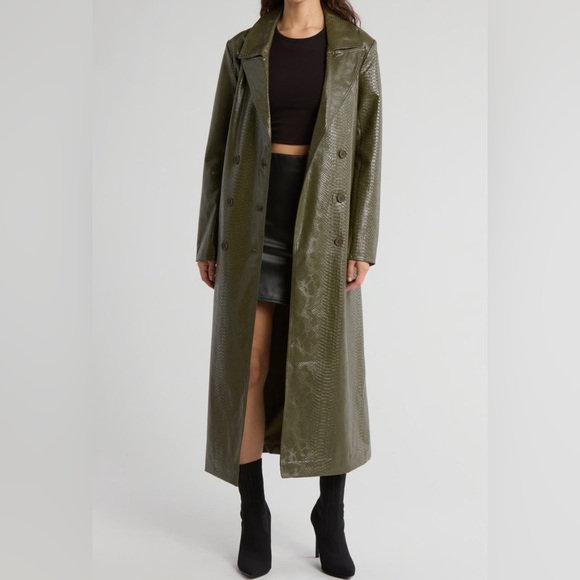 BLANKNYC
Snakeskin Embossed Faux Leather Trench Coat - Picture 1 of 7